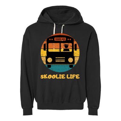 Retro Skoolie Life Converted School Bus Home Lifestyle Garment-Dyed Fleece Hoodie