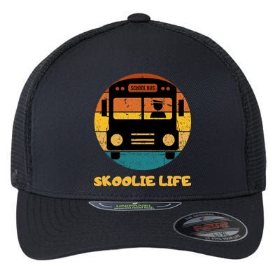 Retro Skoolie Life Converted School Bus Home Lifestyle Flexfit Unipanel Trucker Cap