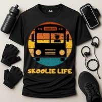 Retro Skoolie Life Converted School Bus Home Lifestyle Cooling Performance Crew T-Shirt