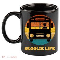 Retro Skoolie Life Converted School Bus Home Lifestyle 11oz C Handle Ceramic Mug