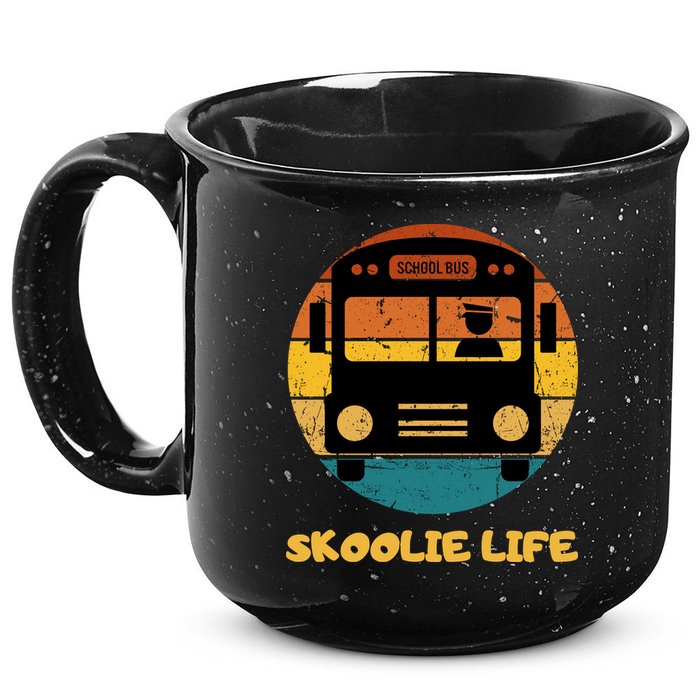 Retro Skoolie Life Converted School Bus Home Lifestyle 15oz Campfire Ceramic Mug