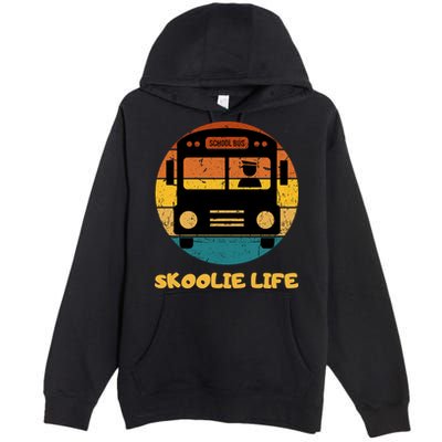 Retro Skoolie Life Converted School Bus Home Lifestyle Premium Pullover Hoodie