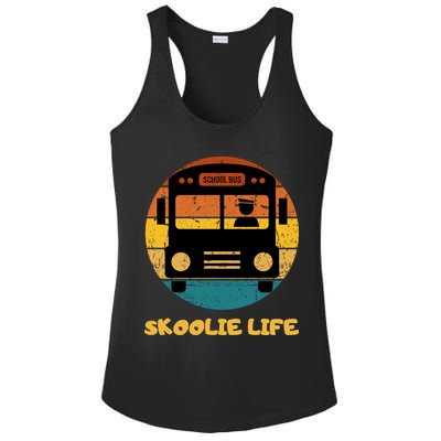 Retro Skoolie Life Converted School Bus Home Lifestyle Ladies PosiCharge Competitor Racerback Tank