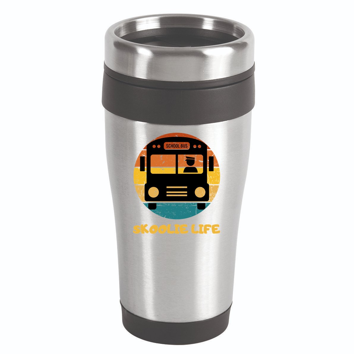 Retro Skoolie Life Converted School Bus Home Lifestyle 16oz Travel Tumbler