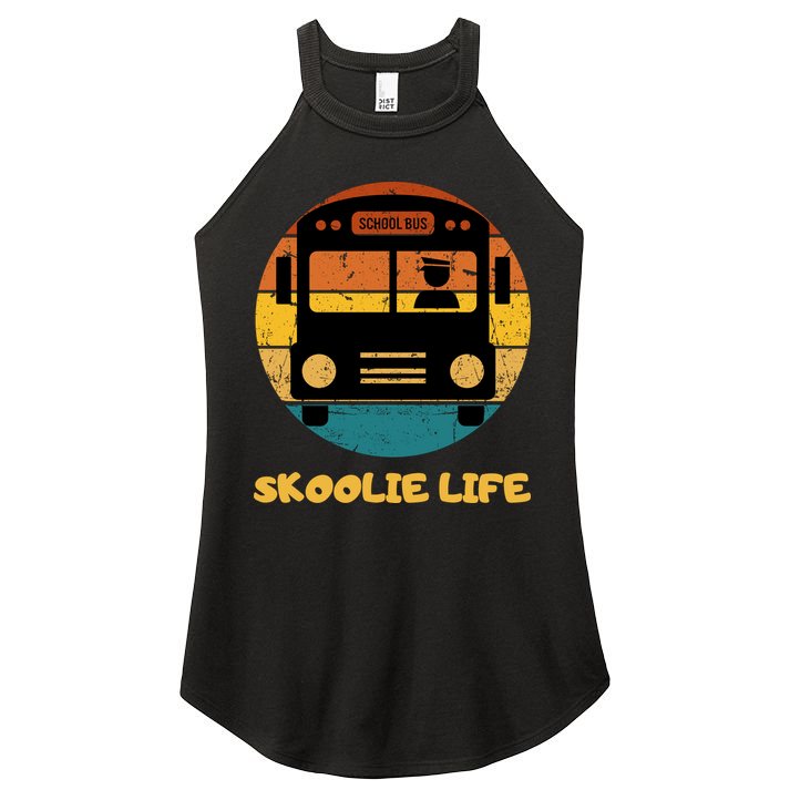 Retro Skoolie Life Converted School Bus Home Lifestyle Women's Perfect Tri Rocker Tank