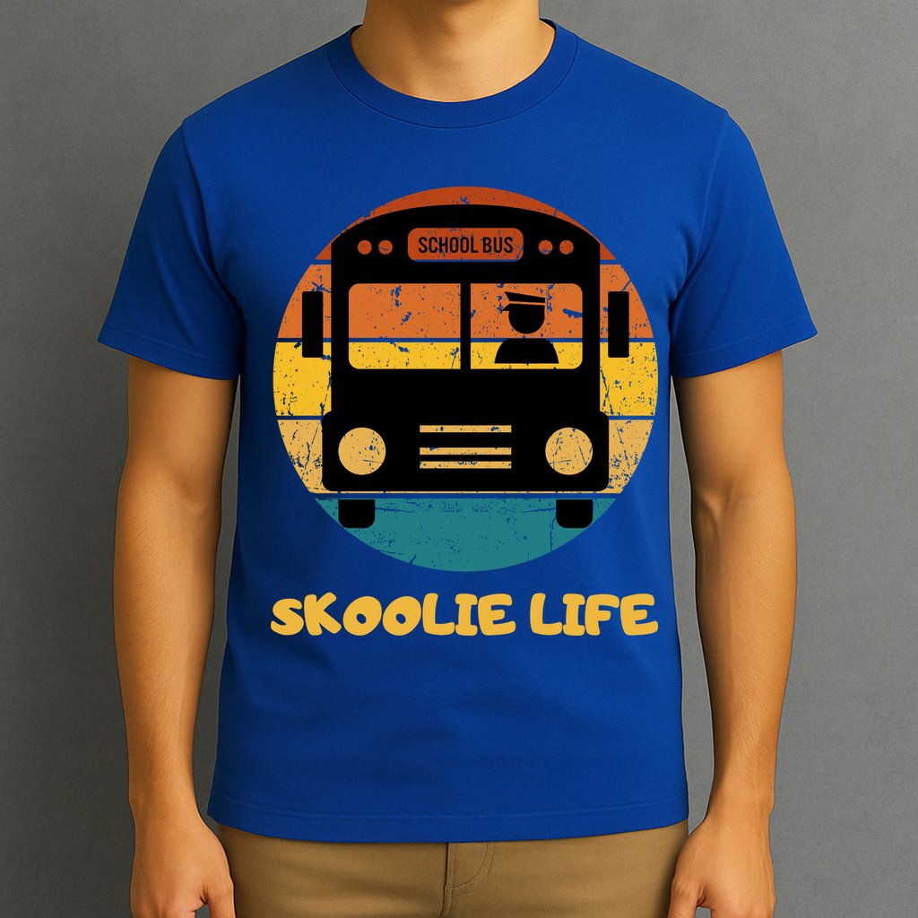 Retro Skoolie Life Converted School Bus Home Lifestyle T-Shirt