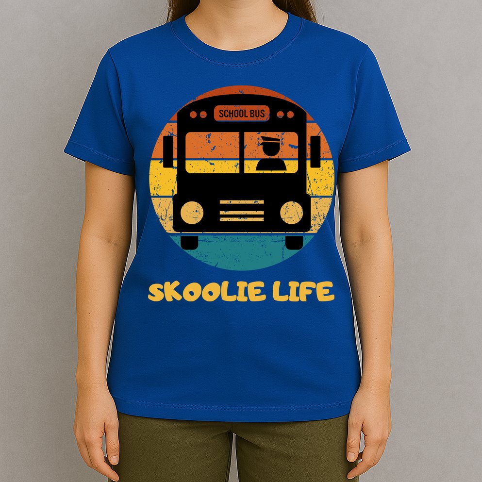 Retro Skoolie Life Converted School Bus Home Lifestyle T-Shirt