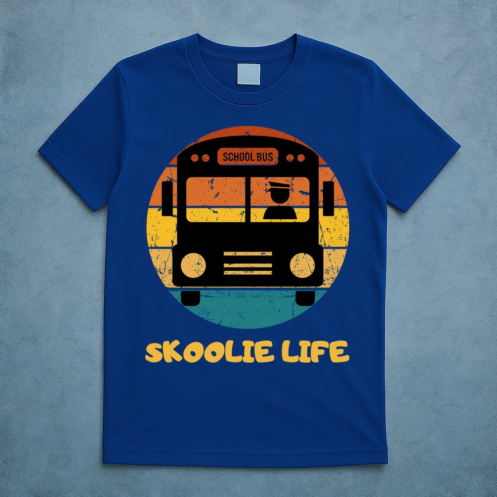 Retro Skoolie Life Converted School Bus Home Lifestyle T-Shirt