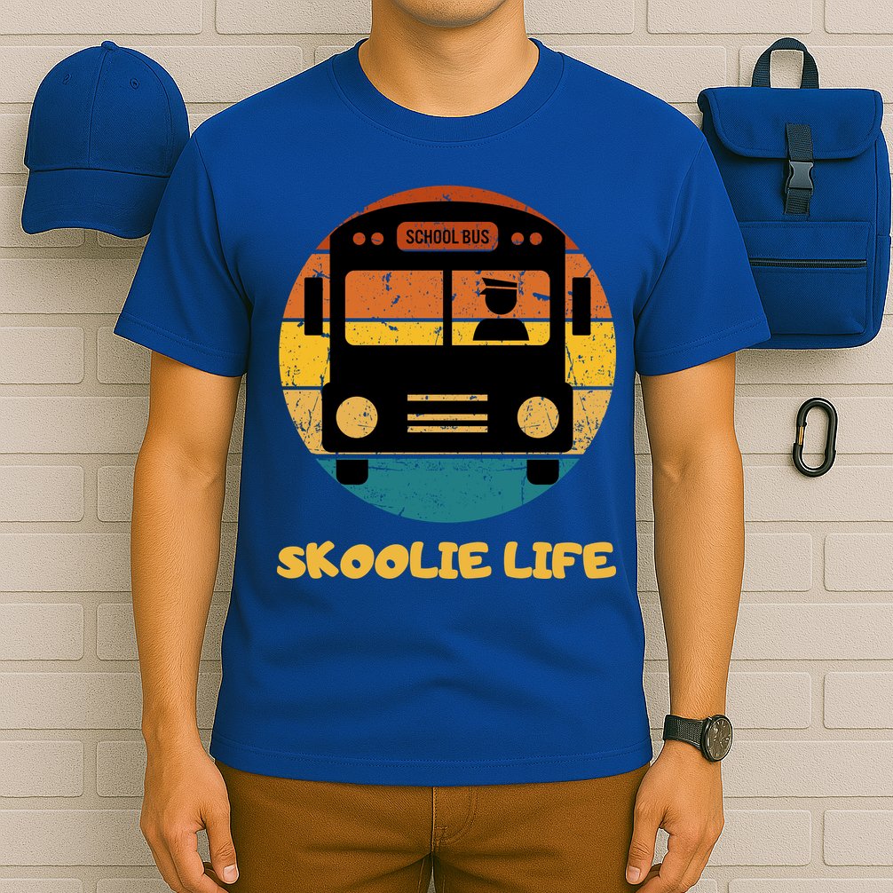Retro Skoolie Life Converted School Bus Home Lifestyle T-Shirt