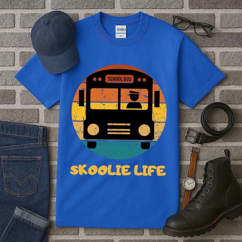 Retro Skoolie Life Converted School Bus Home Lifestyle Tall T-Shirt