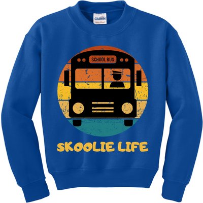 Retro Skoolie Life Converted School Bus Home Lifestyle Kids Sweatshirt