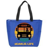 Retro Skoolie Life Converted School Bus Home Lifestyle Zip Tote Bag