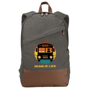 Retro Skoolie Life Converted School Bus Home Lifestyle Cotton Canvas Backpack