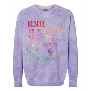 RESCUE SAVE LOVE PET Funny Animal Shelter Volunteer Gifts Colorblast Crewneck Sweatshirt