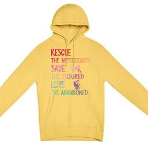 RESCUE SAVE LOVE PET Funny Animal Shelter Volunteer Gifts Premium Pullover Hoodie