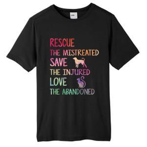 RESCUE SAVE LOVE PET Funny Animal Shelter Volunteer Gifts Tall Fusion ChromaSoft Performance T-Shirt