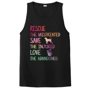 RESCUE SAVE LOVE PET Funny Animal Shelter Volunteer Gifts PosiCharge Competitor Tank