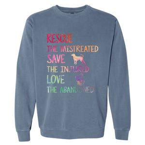 RESCUE SAVE LOVE PET Funny Animal Shelter Volunteer Gifts Garment-Dyed Sweatshirt