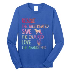 RESCUE SAVE LOVE PET Funny Animal Shelter Volunteer Gifts Long Sleeve Shirt