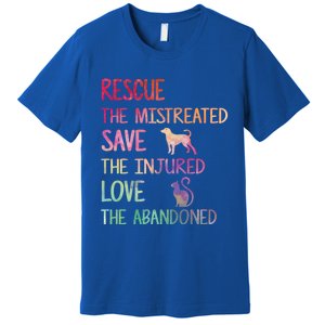 RESCUE SAVE LOVE PET Funny Animal Shelter Volunteer Gifts Premium T-Shirt