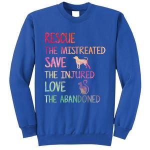 RESCUE SAVE LOVE PET Funny Animal Shelter Volunteer Gifts Tall Sweatshirt