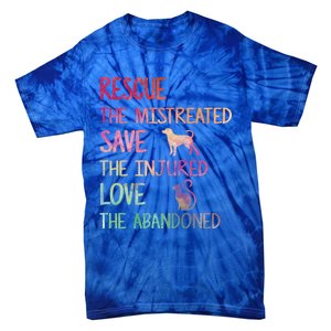 RESCUE SAVE LOVE PET Funny Animal Shelter Volunteer Gifts Tie-Dye T-Shirt