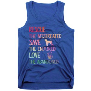 RESCUE SAVE LOVE PET Funny Animal Shelter Volunteer Gifts Tank Top