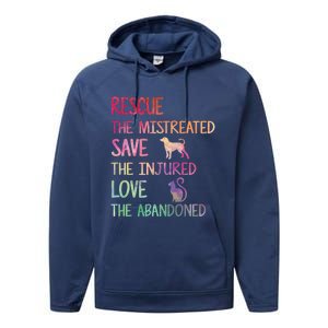 RESCUE SAVE LOVE PET Funny Animal Shelter Volunteer Gifts Performance Fleece Hoodie