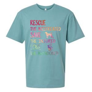 RESCUE SAVE LOVE PET Funny Animal Shelter Volunteer Gifts Sueded Cloud Jersey T-Shirt