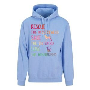 RESCUE SAVE LOVE PET Funny Animal Shelter Volunteer Gifts Unisex Surf Hoodie