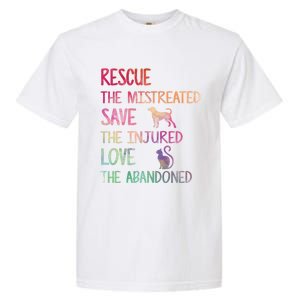 RESCUE SAVE LOVE PET Funny Animal Shelter Volunteer Gifts Garment-Dyed Heavyweight T-Shirt