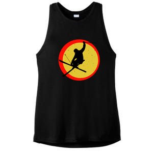 Retro Skiing Logo Ladies PosiCharge Tri-Blend Wicking Tank