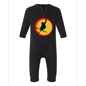 Retro Skiing Logo Infant Fleece One Piece