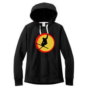 Retro Skiing Logo Women's Fleece Hoodie