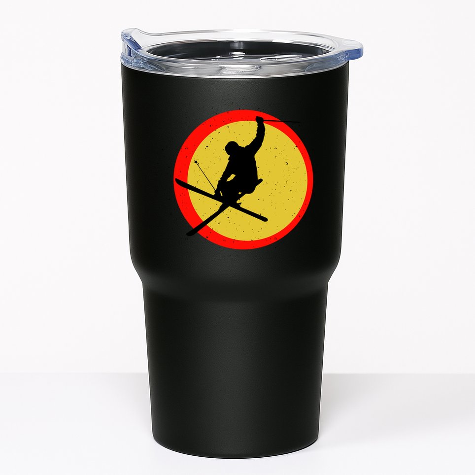 Retro Skiing Logo Tumbler