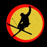 Retro Skiing Logo Baby Bodysuit