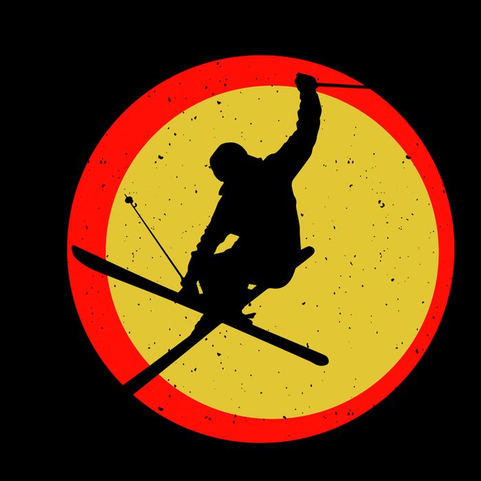 Retro Skiing Logo Baby Bodysuit
