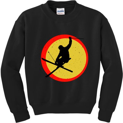Retro Skiing Logo Kids Sweatshirt