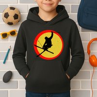 Retro Skiing Logo Kids Hoodie