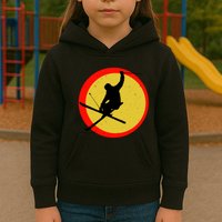 Retro Skiing Logo Kids Hoodie