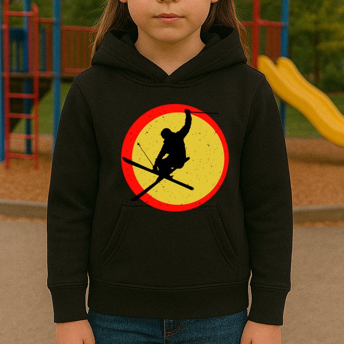 Retro Skiing Logo Kids Hoodie