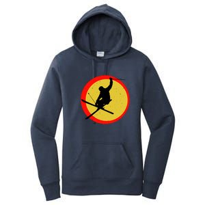 Retro Skiing Logo Women's Pullover Hoodie