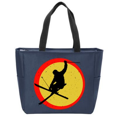 Retro Skiing Logo Zip Tote Bag