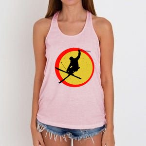 Retro Skiing Logo Women's Knotted Racerback Tank