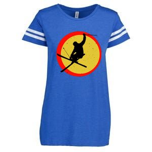 Retro Skiing Logo Enza Ladies Jersey Football T-Shirt