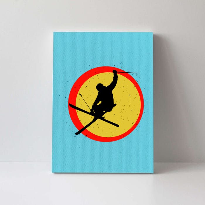 Retro Skiing Logo Canvas