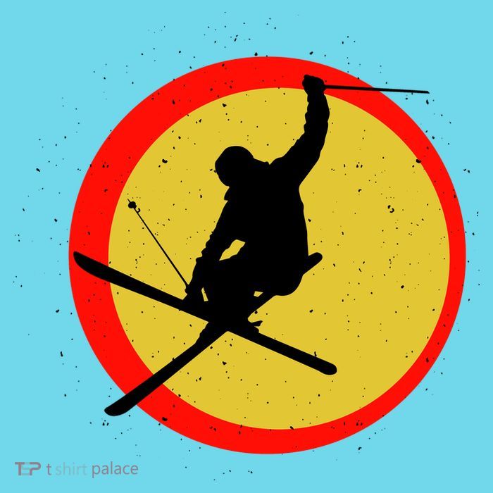 Retro Skiing Logo Magnet