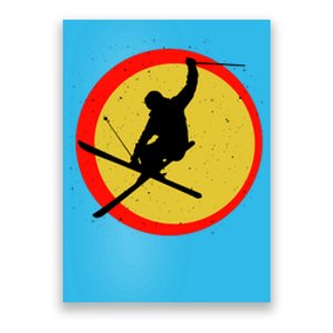 Retro Skiing Logo Poster