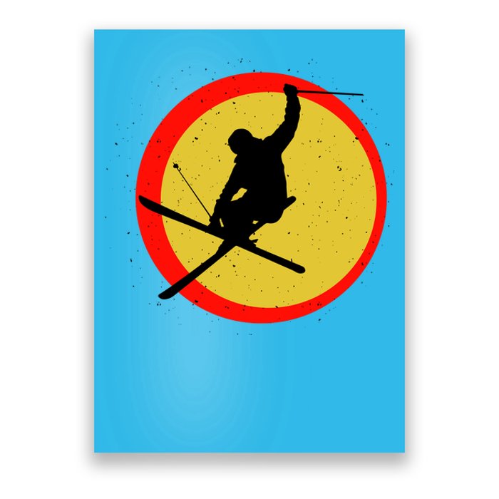 Retro Skiing Logo Poster