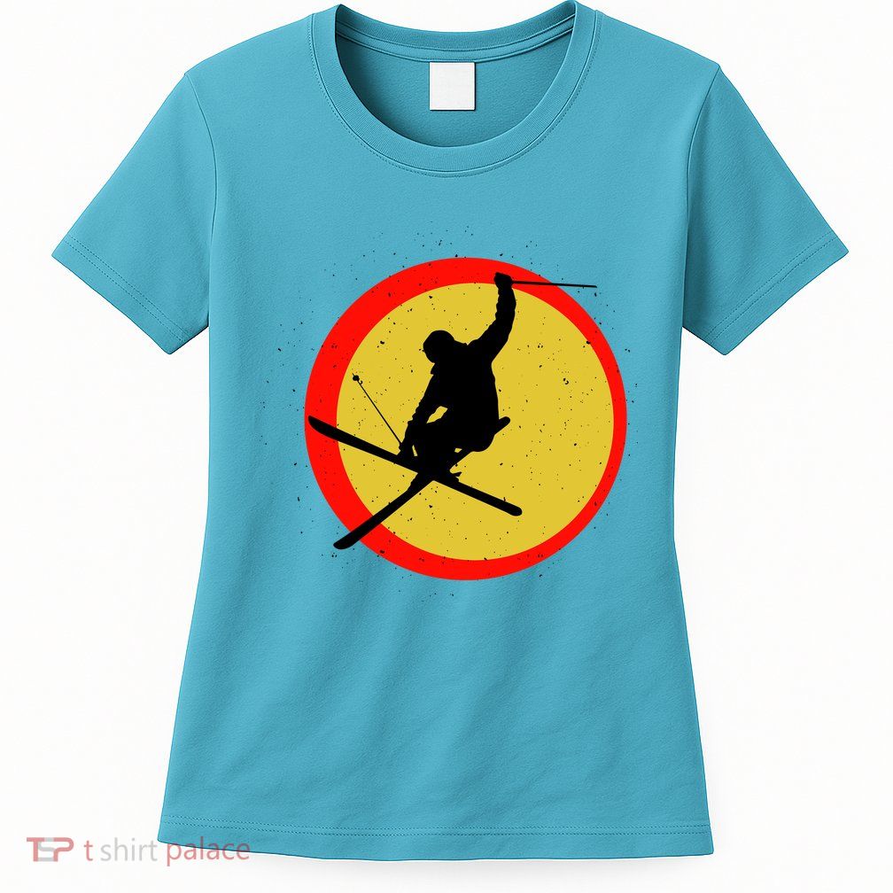 Retro Skiing Logo Womens T-Shirt